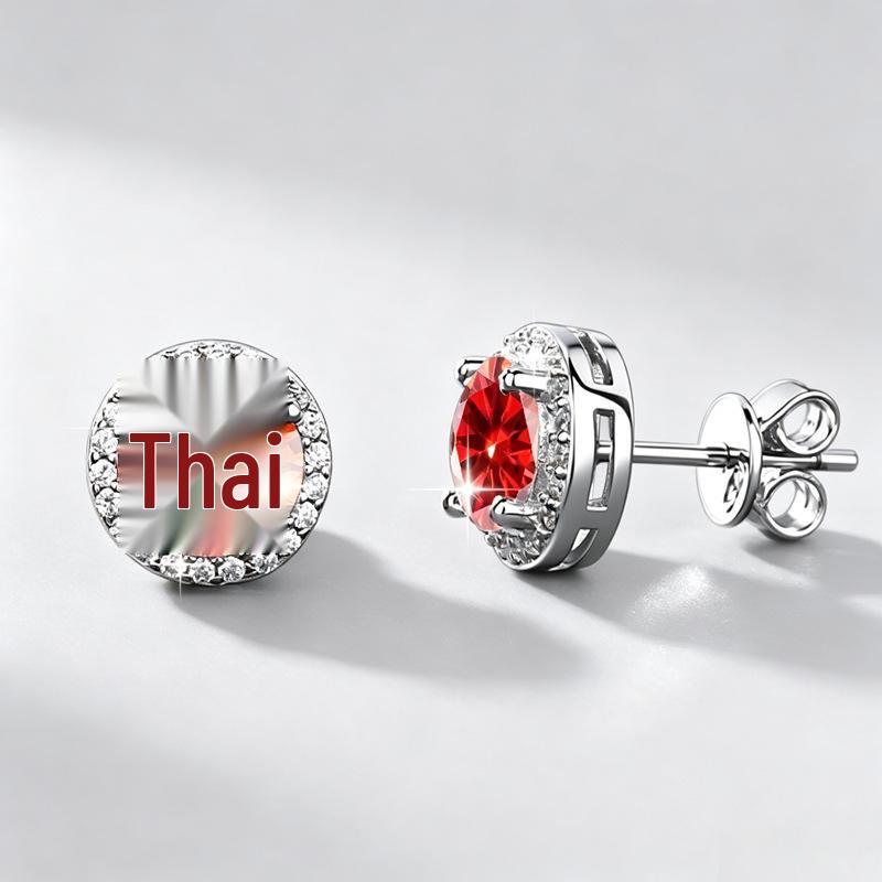 Moissanite Starry Sky Round Halo Stud Earrings, 1 Carat, S925 Sterling Silver, Light Luxury Hip Hop Design for Men.