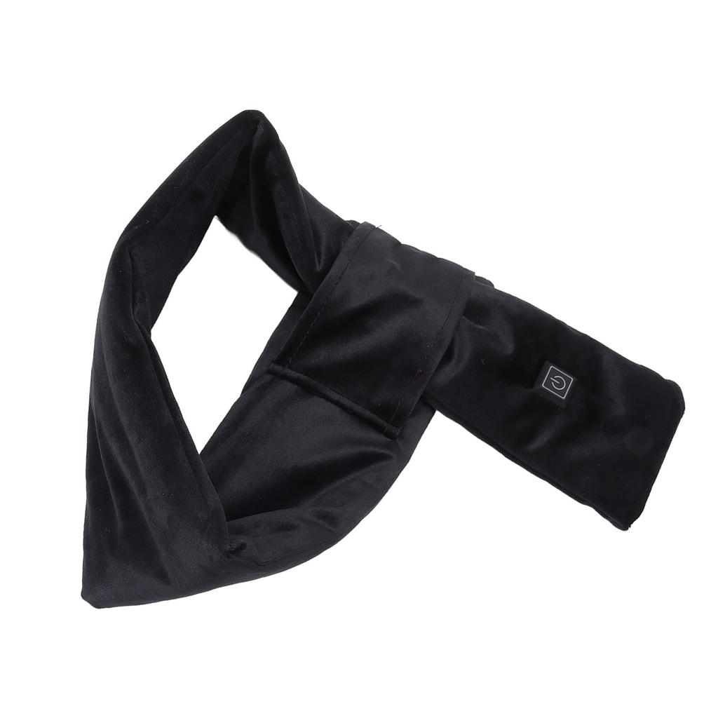 Heated Scarf USB Smart 3 Gears 25℃ to 45℃ Cotton Carbon Fiber Electric Neck Warmer for Winter Riding Black