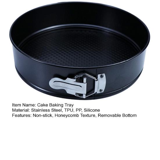 Nonstick Cake Pan with Removable Bottom Honeycomb Texture Round Baking Mold