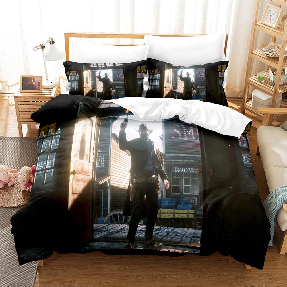 3D Print Game Red Dead Redemption 2_3pcs Bedding Sets Duvet Cover Set With Pillowcase Twin Full Queen King Bedclothes Bed Linen