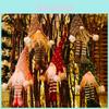 Charming Forest Santa With Lights Hanging Legs Doll For Creative Holiday Decor