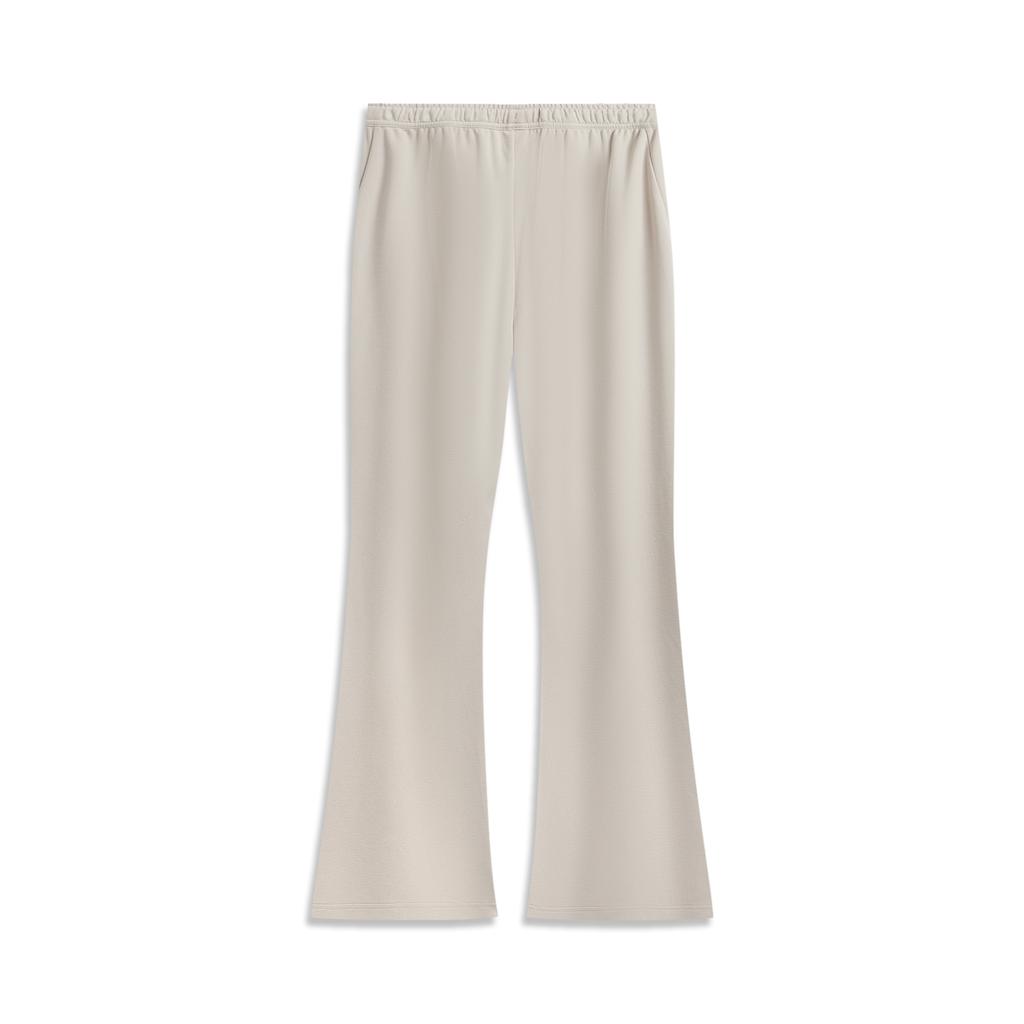 Li Ning Sports Lifestyle Series Versatile Casual Mid-Waist Drawstring Knitted Sports Pants Women pants AKLW256-5