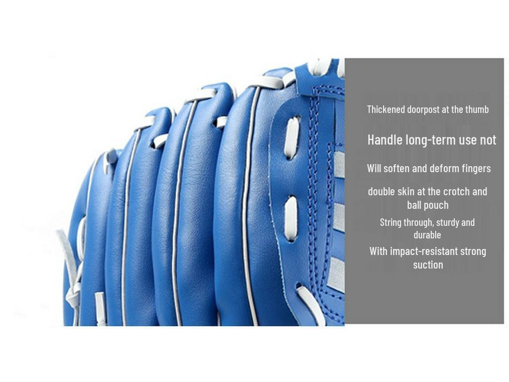 Thickened PVC Softball Baseball Glove for Youth and Adults - Full Infield Set