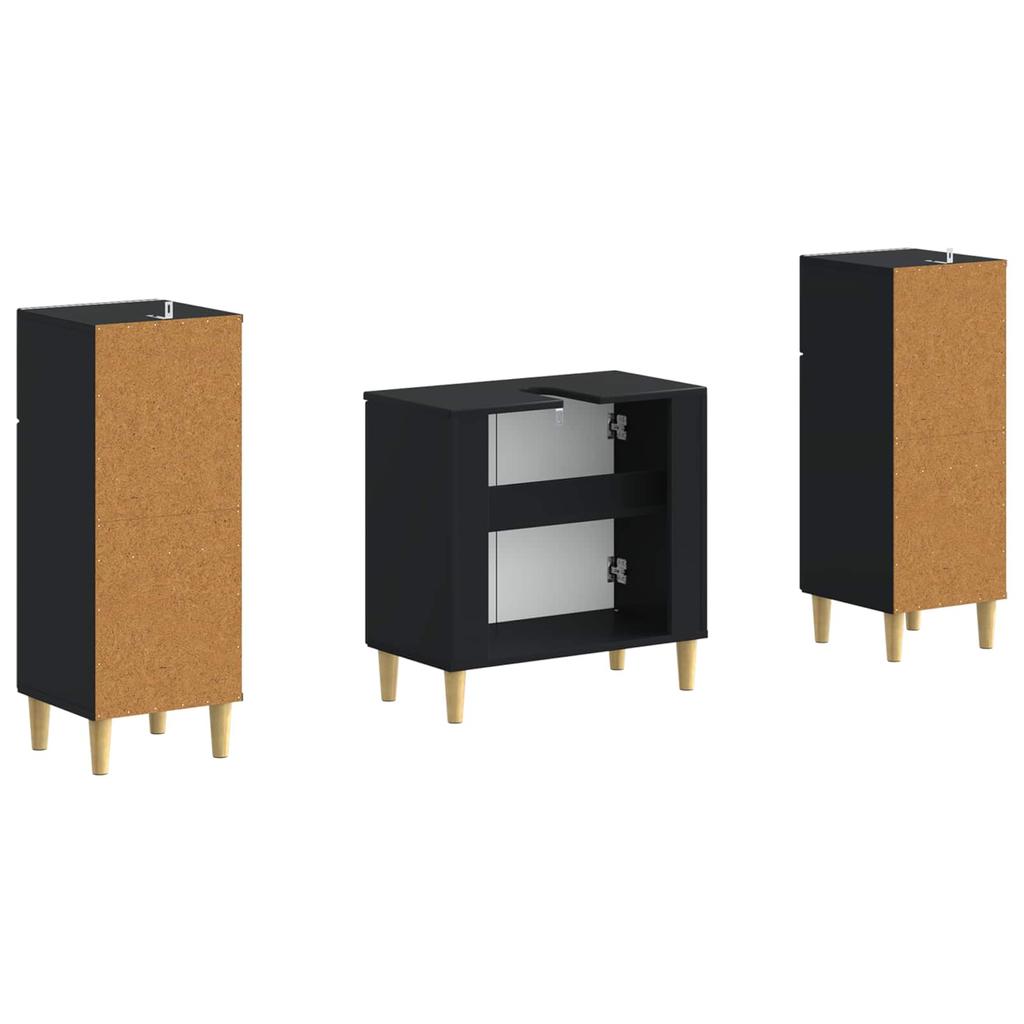 3 Piece Bathroom Cabinet System ARNHEM Black