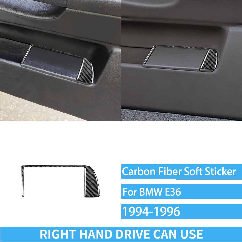 Real Carbon Fiber Car Accessories Driver Door Storage Frame Trim Cover Soft Sticker For BMW E36 3 Series/M3 1994 1995 1996