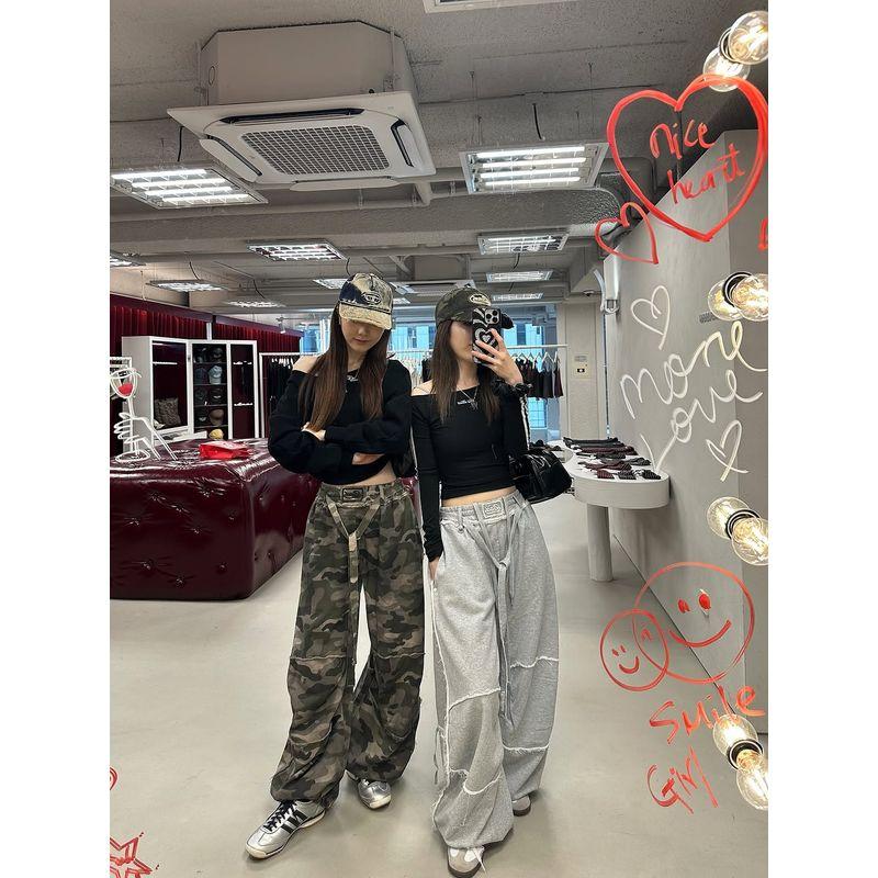 South korea Badblood American vintage Gyaru Loose Casual Pants Women's Sweatpants Versatile Sports Wide-Leg Pants Fashion