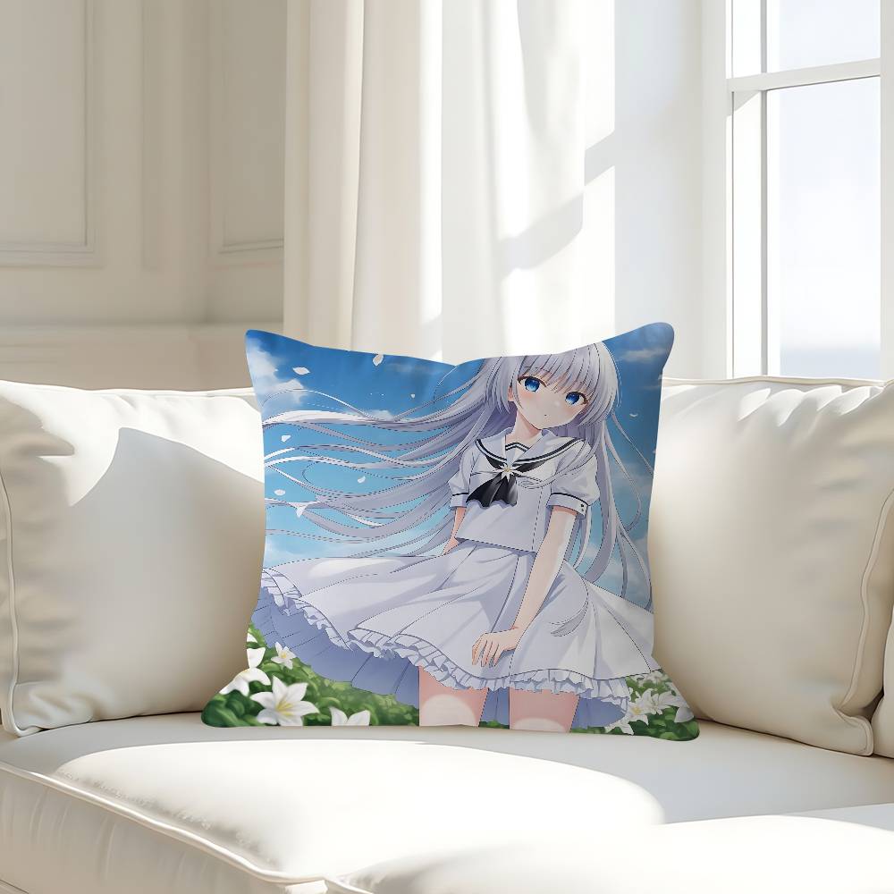 Anime S-Sommar Fickor Kuddfodral Avtagbart Tvättbart Kuddfodral – Hela Säsongen Mjukt Linne