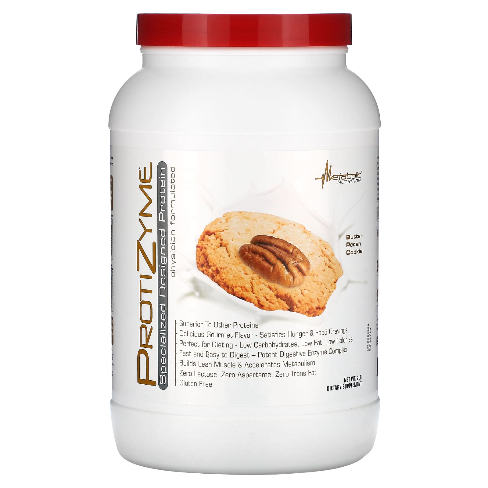 

Metabolic Nutrition, Protizyme, Expertly Designed Protein, Butter Pecan Cookies, 2 lb.