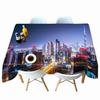 Seascape City Colorful Light Pattern Tablecloth Thicken Cotton Rectangular Round Table Cloth For Wedding Picnic Party 