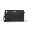 Trendy Fashion Embroidered Rhombus Clutch Bag, New Versatile Simple Wallet Zipper, One Women's Bag
