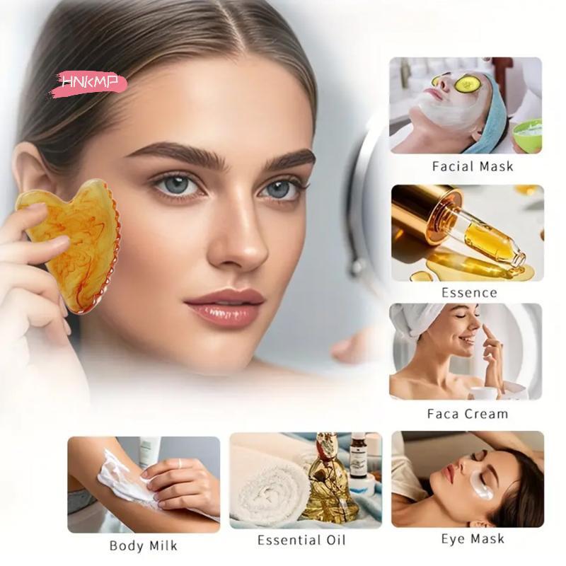 1 Stück Harz Gua Sha Gesichtsmassagewerkzeug - Harz Guasha Massagebrett für Facelifting und Schlankheits-Schabplatte