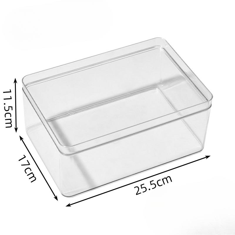 Desktop Storage Box Transparent Dust-proof Covered Organization Box Office Desk, Stationery Desk Small Sundries Box
