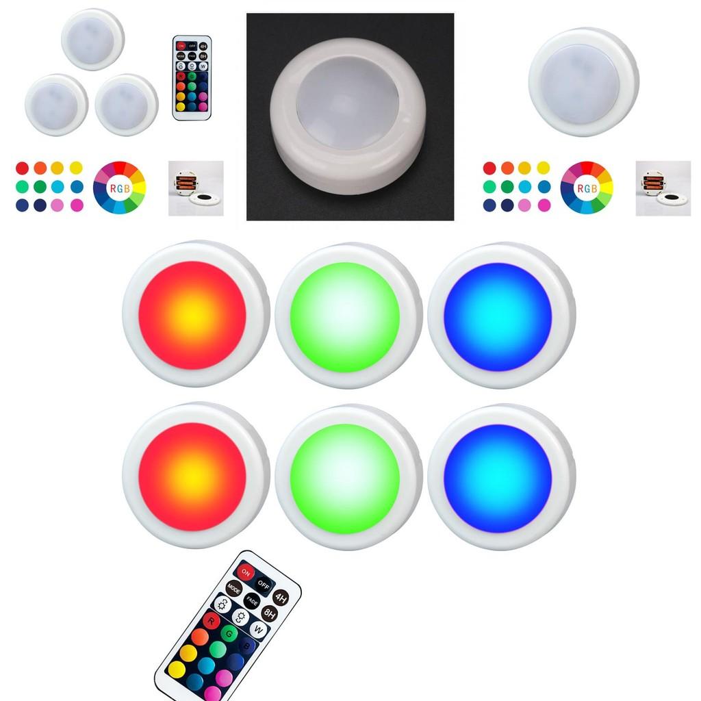 Compact Type-c Usb Mini Rechargeable Remote Control Cabinet Light With Colorful Warm Lighting Options