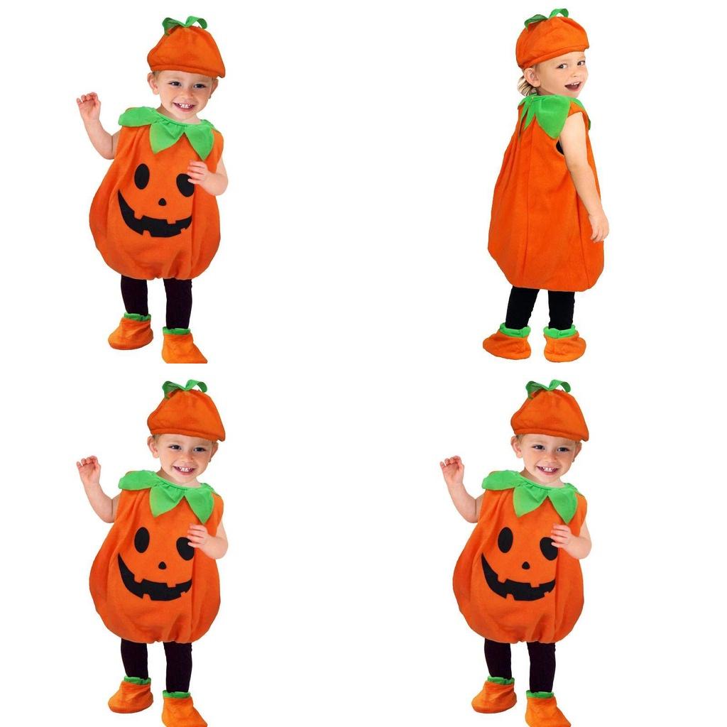 Adorable Kid Halloween Pumpkin Costume Set For Toddler Baby Cosplay Fun