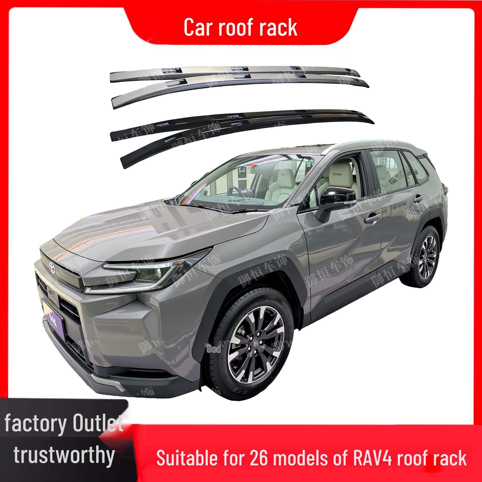 

Багажник на дах Toyota RAV4 Wildlander: Підходить для 26 моделей, Оригінальний тип гвинта, Чорний/Сріблястий. срібний