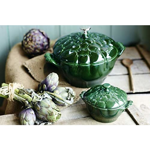 Staub Artichoke Cocotte, 13cm, Basil, Ceramic, Heat-Resistant, Microwave-Safe [Official Japanese Product] Ceramic Artichoke Cocotte 40500-326