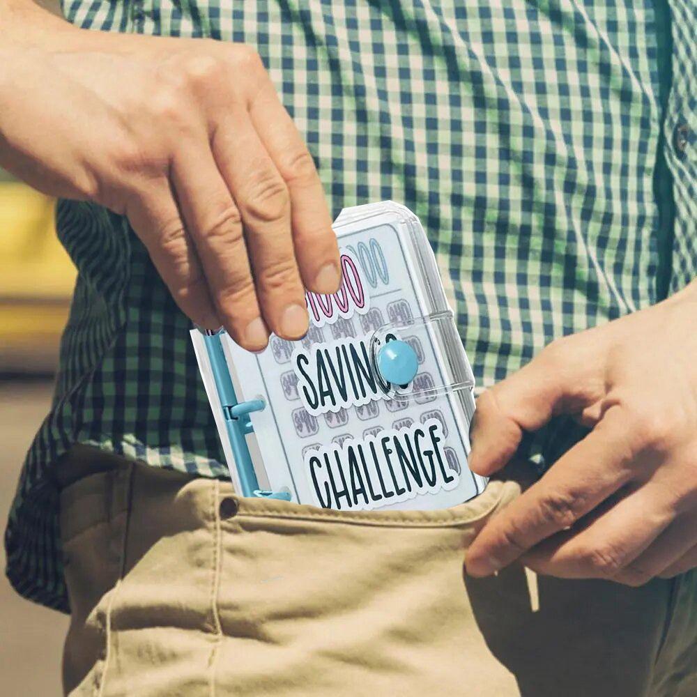 PVC Envelope Savings Challenges Book Button Closure Mini Budget Binder Notebook Kids