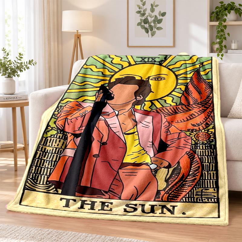 Harry Styles Flannel Throw Blanket Soft Warm Cozy For Sofa Bed Indoor Home Bedroom Use
