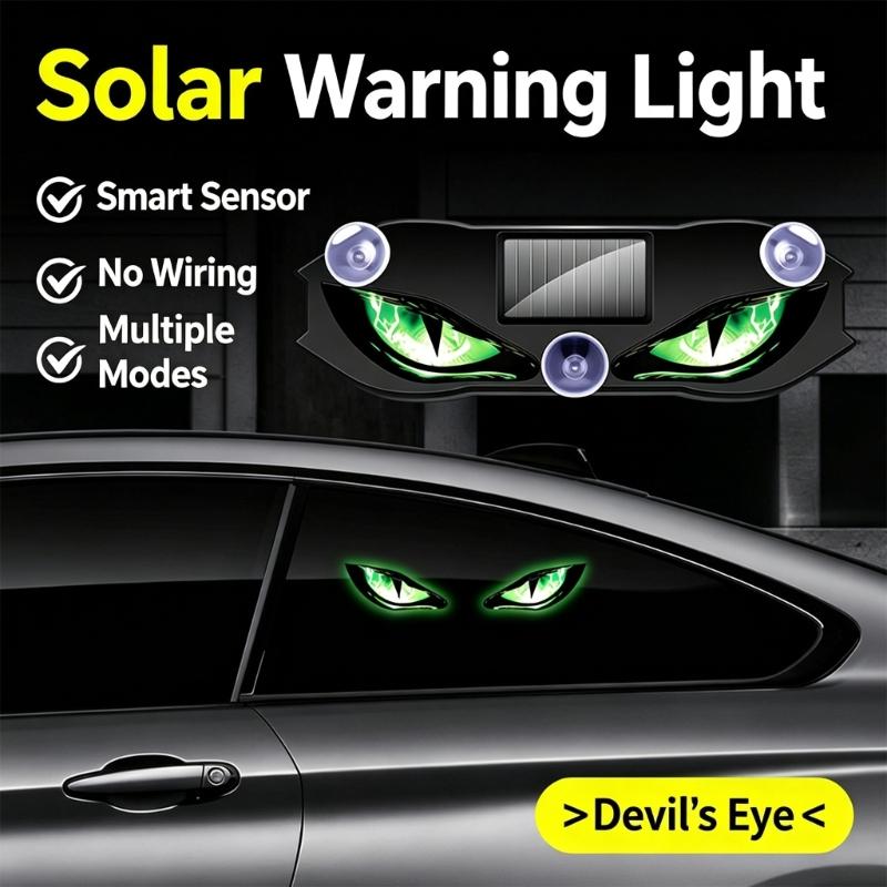 Night Driving Solar LED Warning Light for Cars and Motorcycles, Suction Cup Vehicle Lamp for Parking Visibility Support