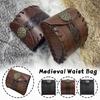 Steampunk Medieval Retro Punk Fanny Pack for Men Pu Leather Coin Purse Waist Bag Cosplay Prop