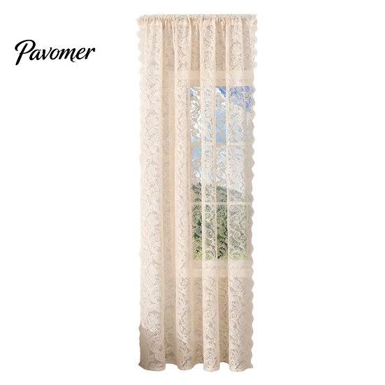 Romantischer Stil Vorhang 1 Panel Transparenter Spitzenvorhang, Vintage Floral mit Stangentasche, Transparente Vorhänge Lichtfilterndes Fenster für Wohnzimmer Schlafzimmer