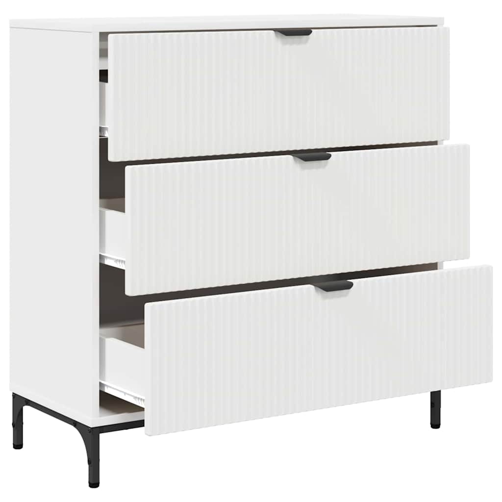 Sideboard White 79.5 X 33 X 82 Cm Engineered Wood