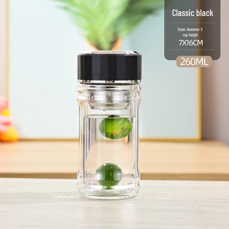 Heat-Resistant Double-Wall Glass Tea Infuser Cup