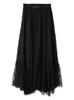 Lace Tiered Skirt 09WFS264043 BLK 0 [Mila Owen] Women's