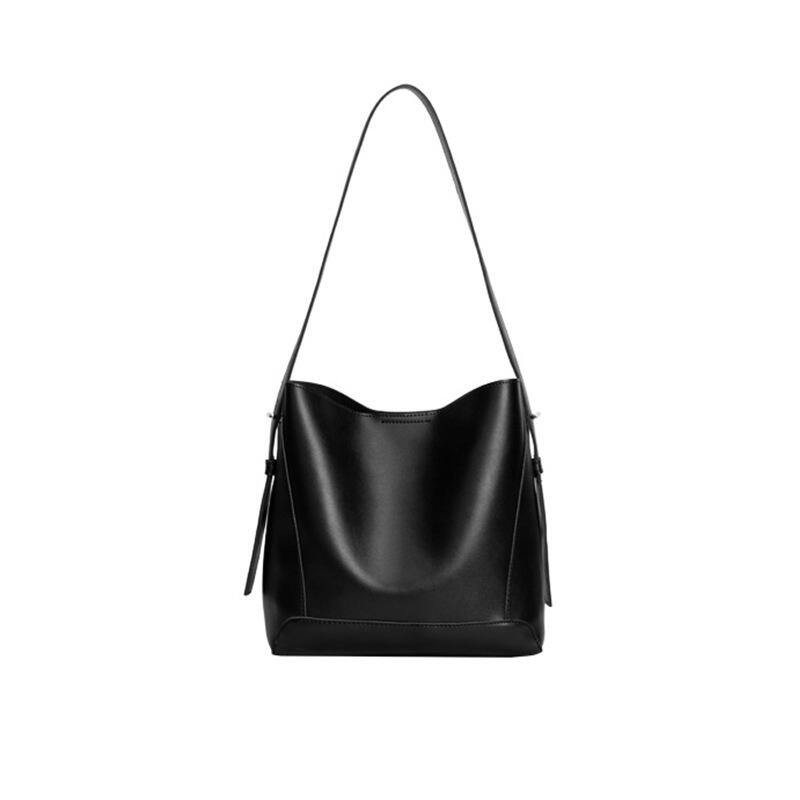 New Fashion Bucket Bag Shoulder Bags Women Commuter PU Leather Axillary Bag Leisure Versatile High Capacity Trend Solid Tote Bag