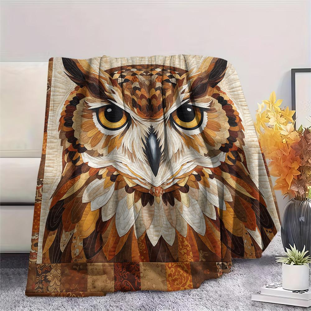 1PC Quilt Art Print Flannel Blanket, High quality Comfortable for All Seasons, Home Decor, Warmth and Comfort, Perfect for Christmas Gifts