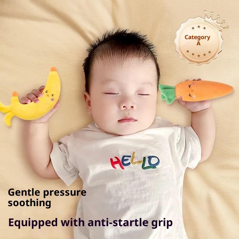 1/2PCS Baby Soothing Toy Plush Fruit Doll Infant Anti Startle Sleep Aid Holding Ring Newborn Comfort Toy
