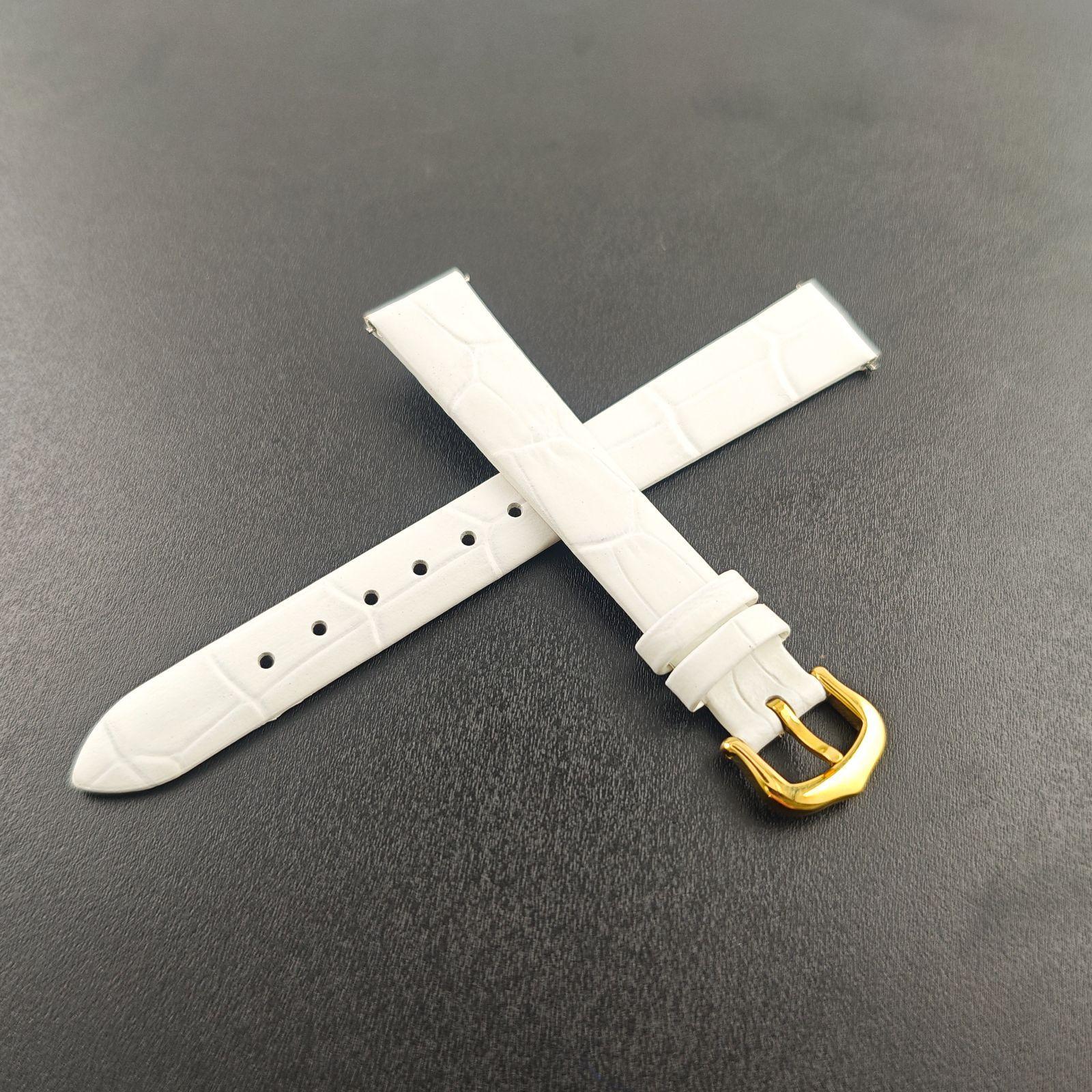 Used 14mm Watch Leather Belt White Buckle Type [Compatible with] Cartier Tank, etc. Cartier