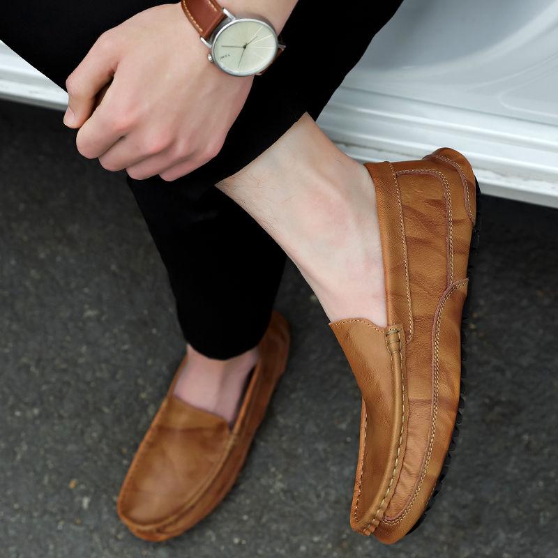 Niedrig geschnittene Schlupfschuhe Britischer Stil Herren Lederschuhe Hohe Qualität Mode Preis Reduziert Im Angebot Erwachsene Rindsleder Männlicher Freizeitschuh