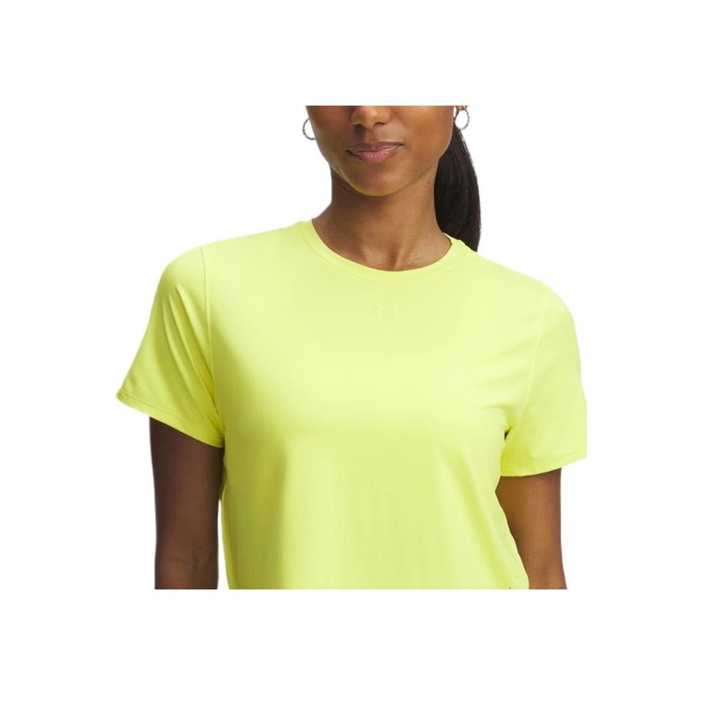 Under Armour Launch Elite Comfortable Fashionable Simple Versatile Short Sleeve Regular T-Shirt Women Tops Yellow 1389564-731