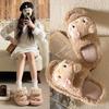 Fashion Cartoon Plush Slippers 2024 Winter New Indoor Cotton Slippers Warm Thick Bottom Cute Home Shoes Female
