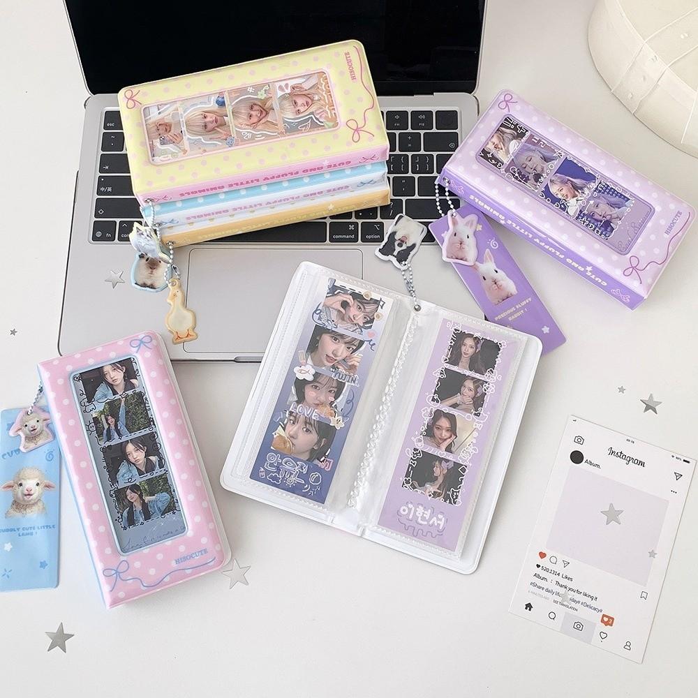 Polka Dot Bow Instant Camera Photo Album 4 Grids Kpop Photo Card Cover New Card Album