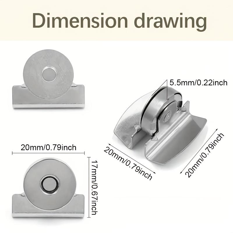 5 Pairs of Metal Seamless Magnetic Buckles for Bags – Magnetic Snap Buttons for DIY Buckle Closures, Magnetic Snaps for Handbags