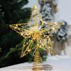 Weihnachtsbaumspitze 5-zackiger Stern mit LED-Licht Baumdekoration Bäume Stern