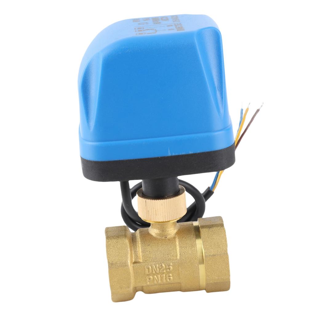 Electric Ball Valve 2‑Way 3‑Wire 2‑Control IP54 Protection Synchronous Motor Blue AC220V