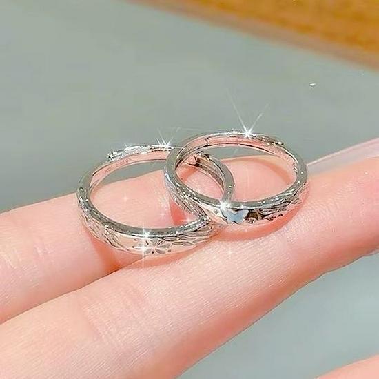 Butterfly Luminous Couple Rings: Luxurious, Irregular Design, Versatile Sweet Pair