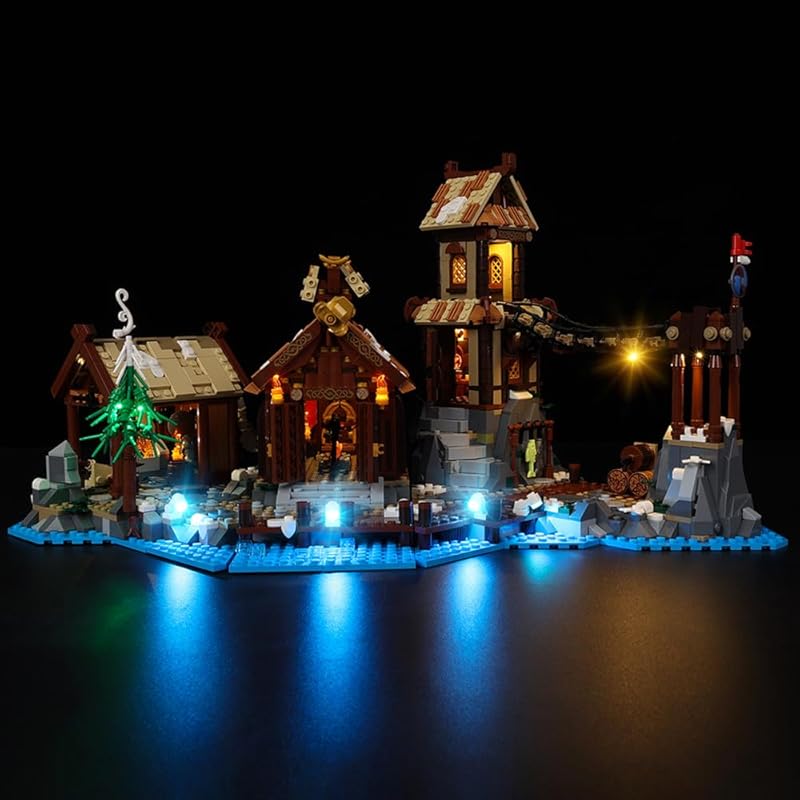 Kyglaring Набор светодиодной подсветки для конструктора Lego Ideas 21343 Деревня викингов (Нет модели) - Набор света, совместимый с 21343 Деревня викингов - Без Classic Version (No Model