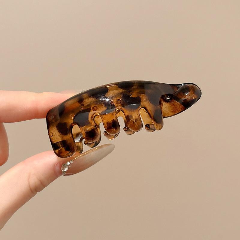

4colors Banana Hair Clip Tortoiseshell Twist Ponytails Hairclaw Leopard Non-Slip Clamp Women Hair Accessories for Buns Updos