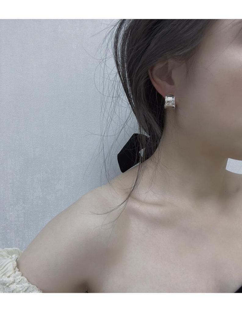 Gold-Plated Brass C-Shaped Minimalist Arc Earrings with 925 Silver Needles