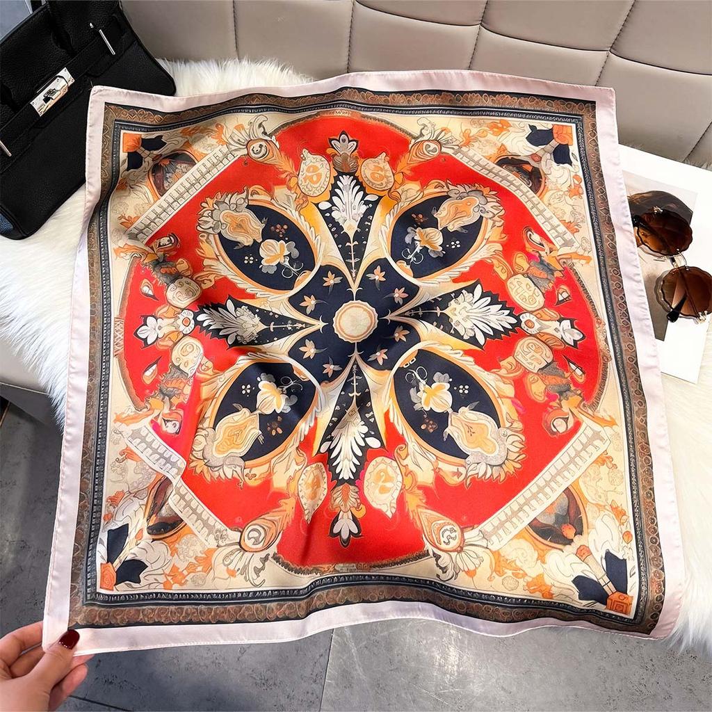 Fashion Square Fashion Foreign Style Small Silk Scarf Women'S Headband Decorative Scarf Dual-Purpose Small Square Scarf New Scarf