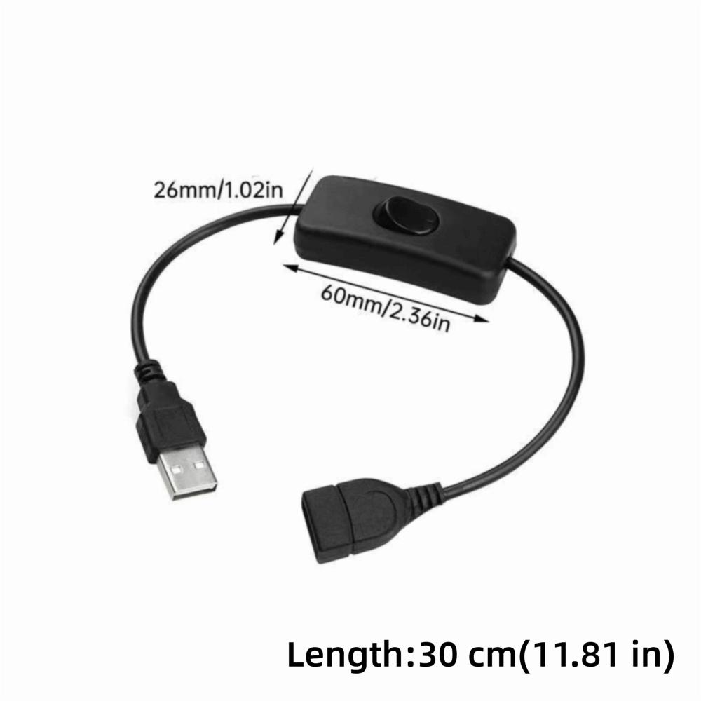 Durable PVC USB Cable USB Connection Rocker Switch USB Extension Switch Control On/Off Switch LED Desk Lamp