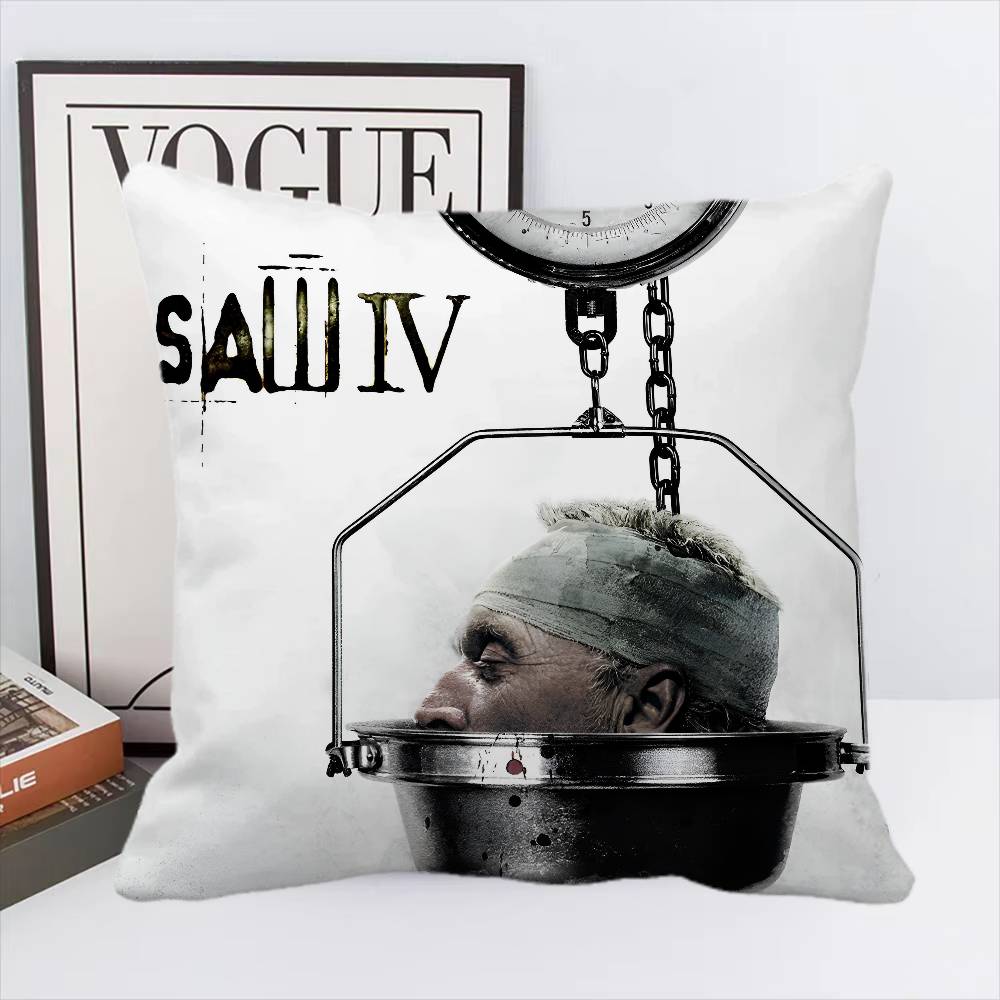 Canvas Printing Wall Art Saw Horror Movie Pillow Case Square Pillow Bedroom Sofa Leisure Comfort Cushion Home Decoration