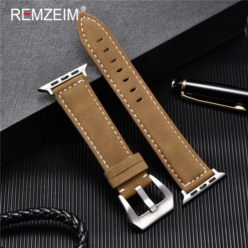 Leather Strap For Apple Watchband 41mm 42mm 38mm Watch Band 4 5 6 7 45mm 44mm 40mm iwatch Belt 3/2/1 Bracelet Black Blue Green