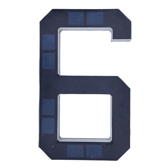 Solar Powered House Number Sign with LED Backlight Auto On/Off Waterproof LED Modern Address Plaque Outdoor Security Light for Home Garden Garage