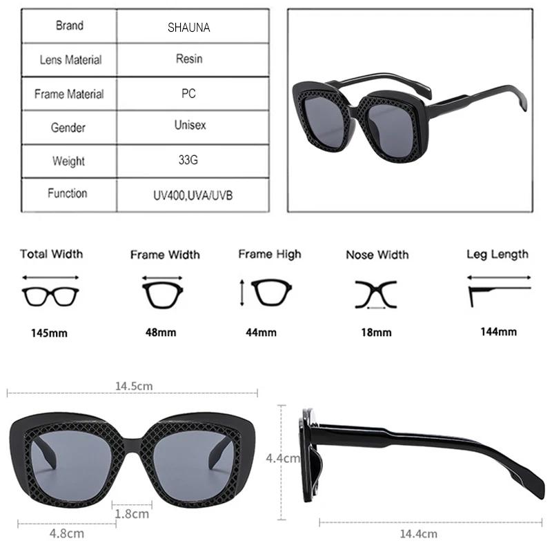 SHAUNA New Hip Hop Double Color Sunglasses Women Fashion Gradient Eyewear Shades UV400 Men Square Unique Sun Glasses