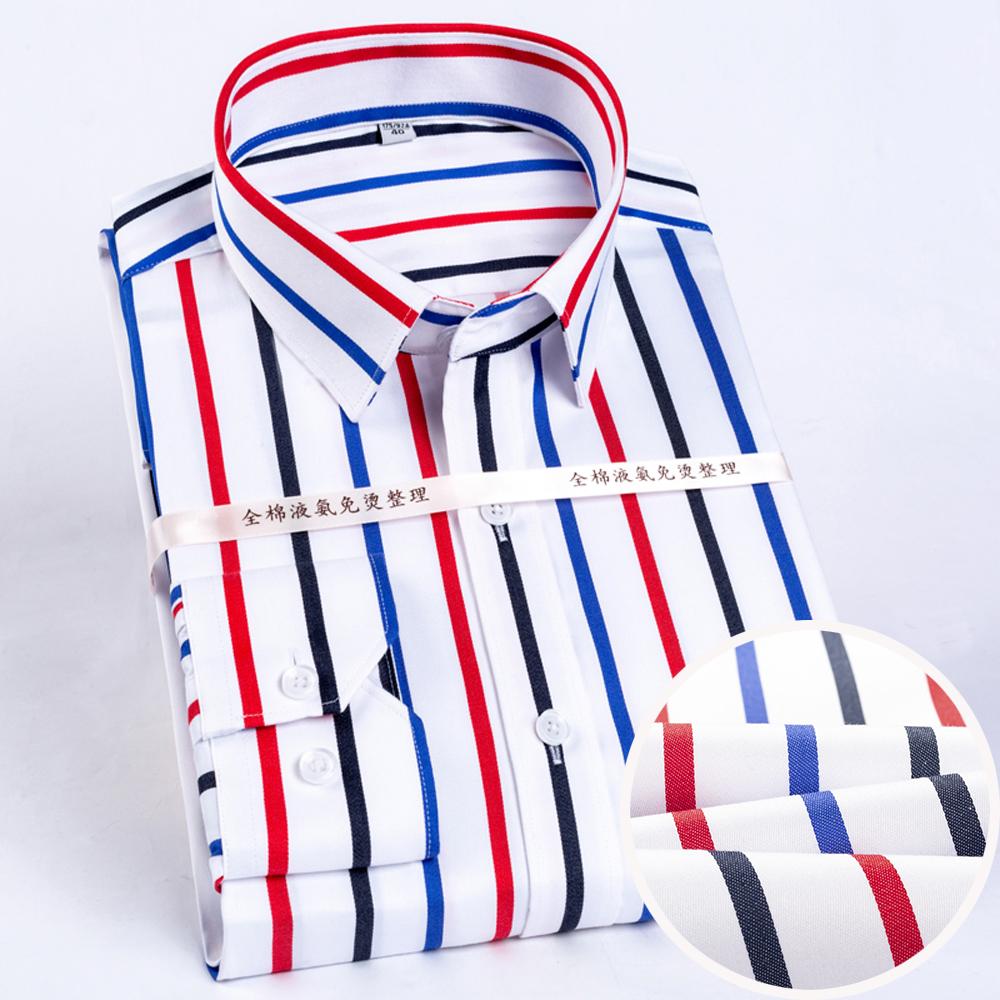 

Мужская рубашка плательная с цветными блоками и полосками, не мнущаяся, с длинным рукавом, обычного кроя, со скрытым воротником на пуговицах, без карманов, повседневная, из чистого хлопка 45